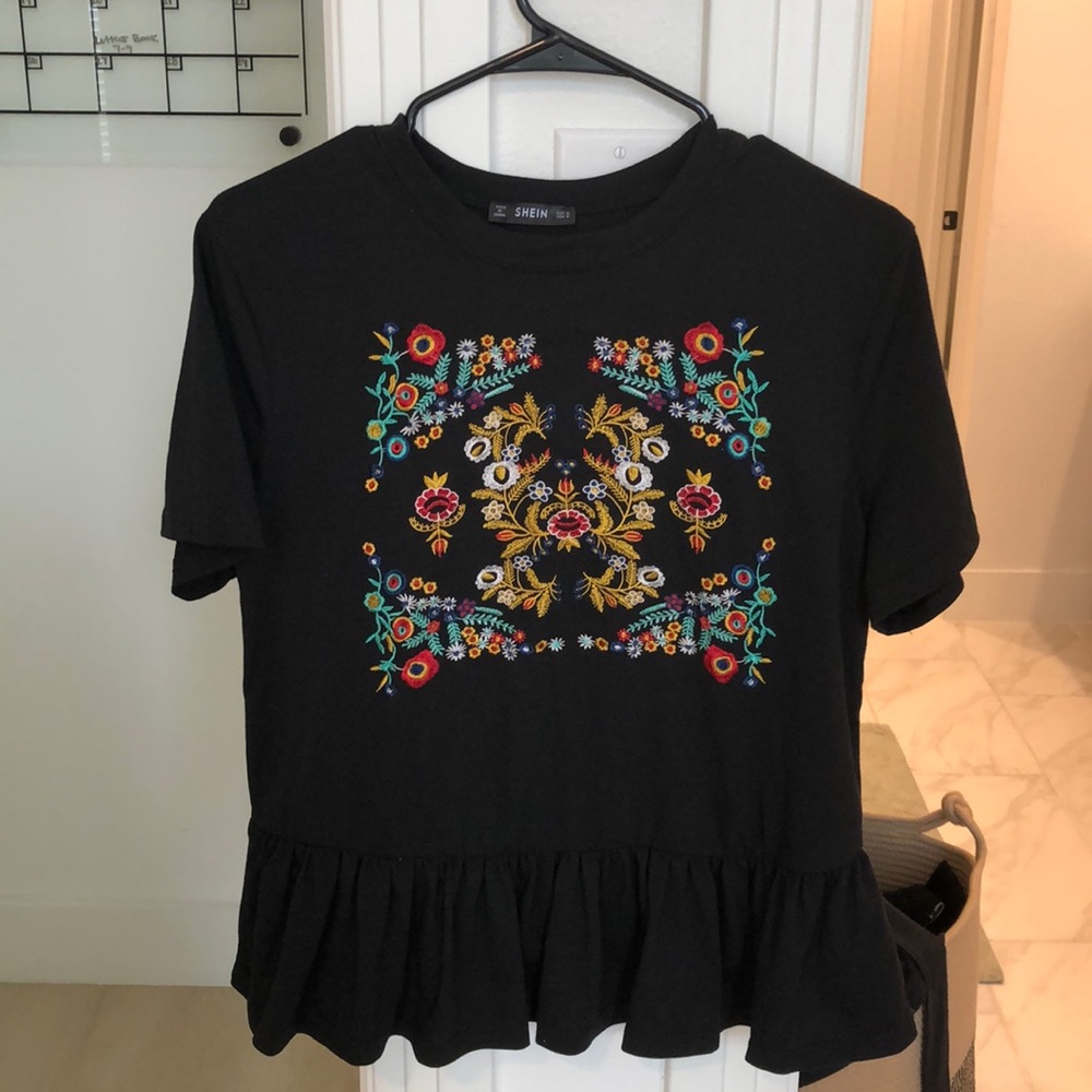 Black colorful blouse